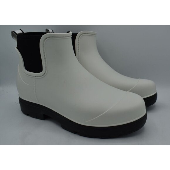 UGG Australia Womens Size 10 Droplet White Black Waterproof Rain Boots Shoes - Picture 3 of 9